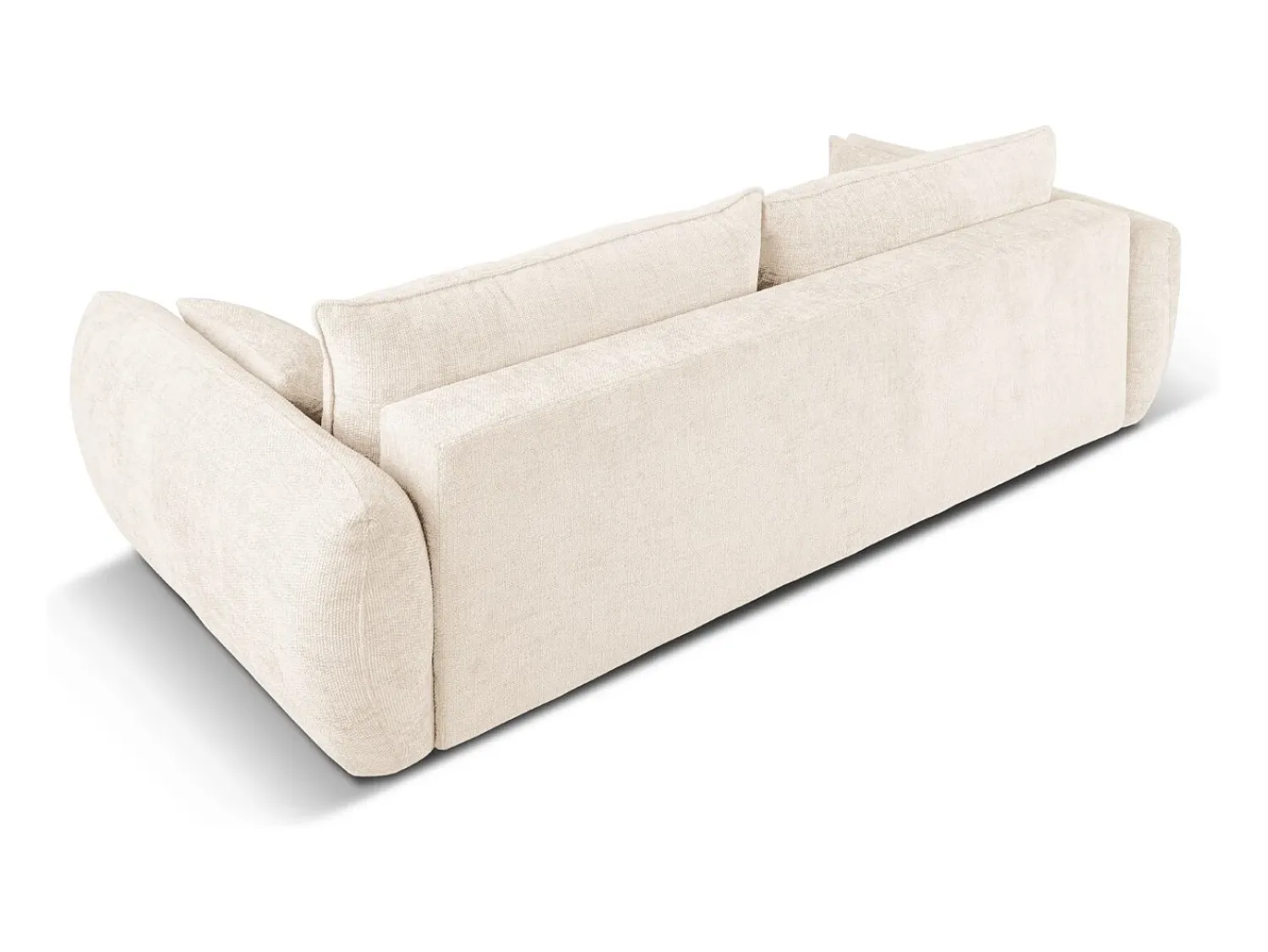 Cosmopolitan Design - Sofá-cama com compartimento de arrumação "Matera" 3 lugares em tecido chenille claro - 240x108x86cm^ Sofá