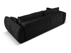 Sofá|Cosmopolitan Design - Sofá-cama com compartimento de arrumação "Matera" 3 lugares em tecido chenille - 240x108x86cm Preto