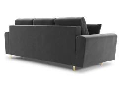Sofá*Cosmopolitan Design - Sofá-cama com compartimento de arrumação "Kyoto" 3 lugares em veludo cinza claro - 235x100x88cm Cinzento claro