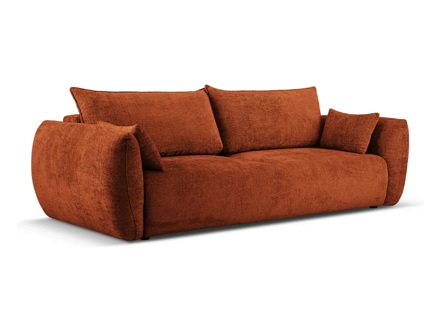 Cosmopolitan Design - Sofá-cama com compartimento de arrumação "Matera" 3 lugares em tecido chenille - 240x108x86cm^ Sofá