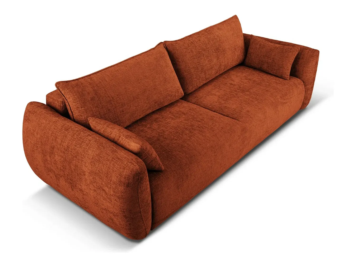 Cosmopolitan Design - Sofá-cama com compartimento de arrumação "Matera" 3 lugares em tecido chenille - 240x108x86cm^ Sofá