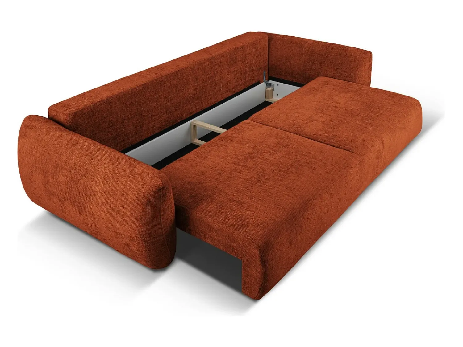 Cosmopolitan Design - Sofá-cama com compartimento de arrumação "Matera" 3 lugares em tecido chenille - 240x108x86cm^ Sofá