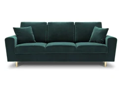 Sofá|Cosmopolitan Design - Sofá-cama com compartimento de arrumação "Kyoto" 3 lugares em veludo petróleo - 235x100x88cm Verde esmeralda