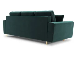 Sofá|Cosmopolitan Design - Sofá-cama com compartimento de arrumação "Kyoto" 3 lugares em veludo petróleo - 235x100x88cm Verde esmeralda