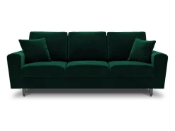 Online Cosmopolitan Design - Sofá-cama com compartimento de arrumação "Kyoto" 3 lugares em veludo verde garrafa - 235x100x88cm Verde pinho