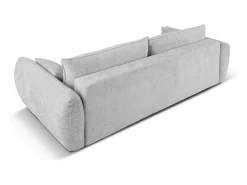 Sofá|Cosmopolitan Design - Sofá-cama com compartimento de arrumação "Matera" 3 lugares em tecido chenille cinza claro - 240x108x86cm Cinzento claro