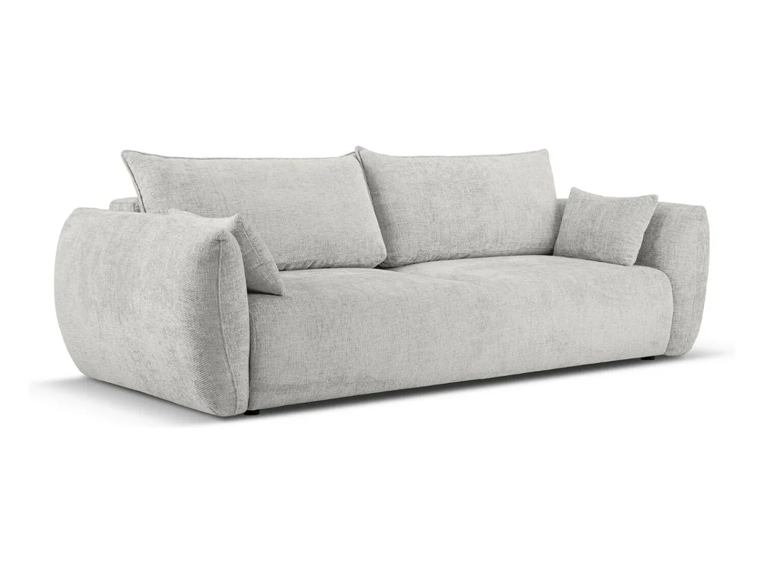 Sofá|Cosmopolitan Design - Sofá-cama com compartimento de arrumação "Matera" 3 lugares em tecido chenille cinza claro - 240x108x86cm Cinzento claro