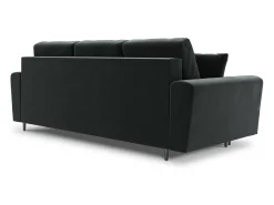 Cosmopolitan Design - Sofá-cama com compartimento de arrumação "Kyoto" 3 lugares em veludo cinza escuro - 235x100x88cm^ Sofá
