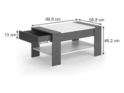 Mesa De Centro*Vicco Couchtisch antracite/branco 99.6x58.8x48.2 august Cinza antracite