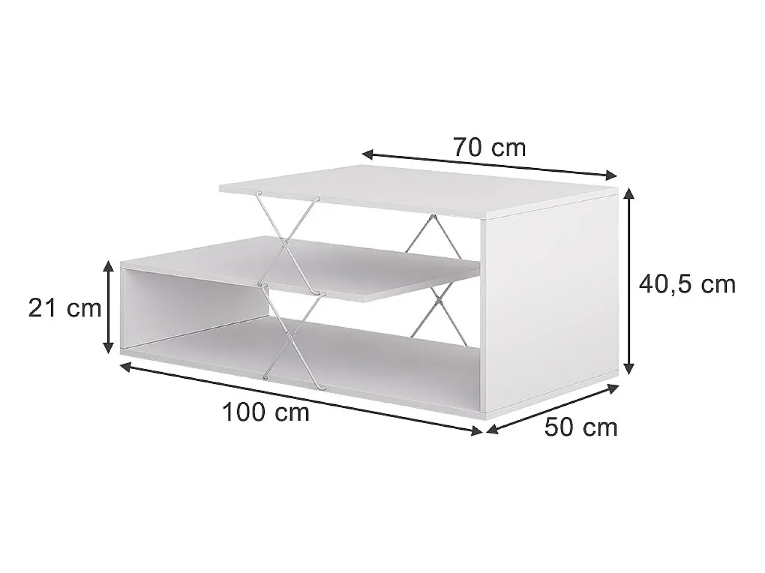 Discount Vicco Couchtisch 100x50x40.5 nario Branco