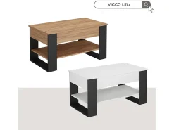 Vicco Couchtisch branco/antracite 92x51x47 lifto^ Mesa De Centro