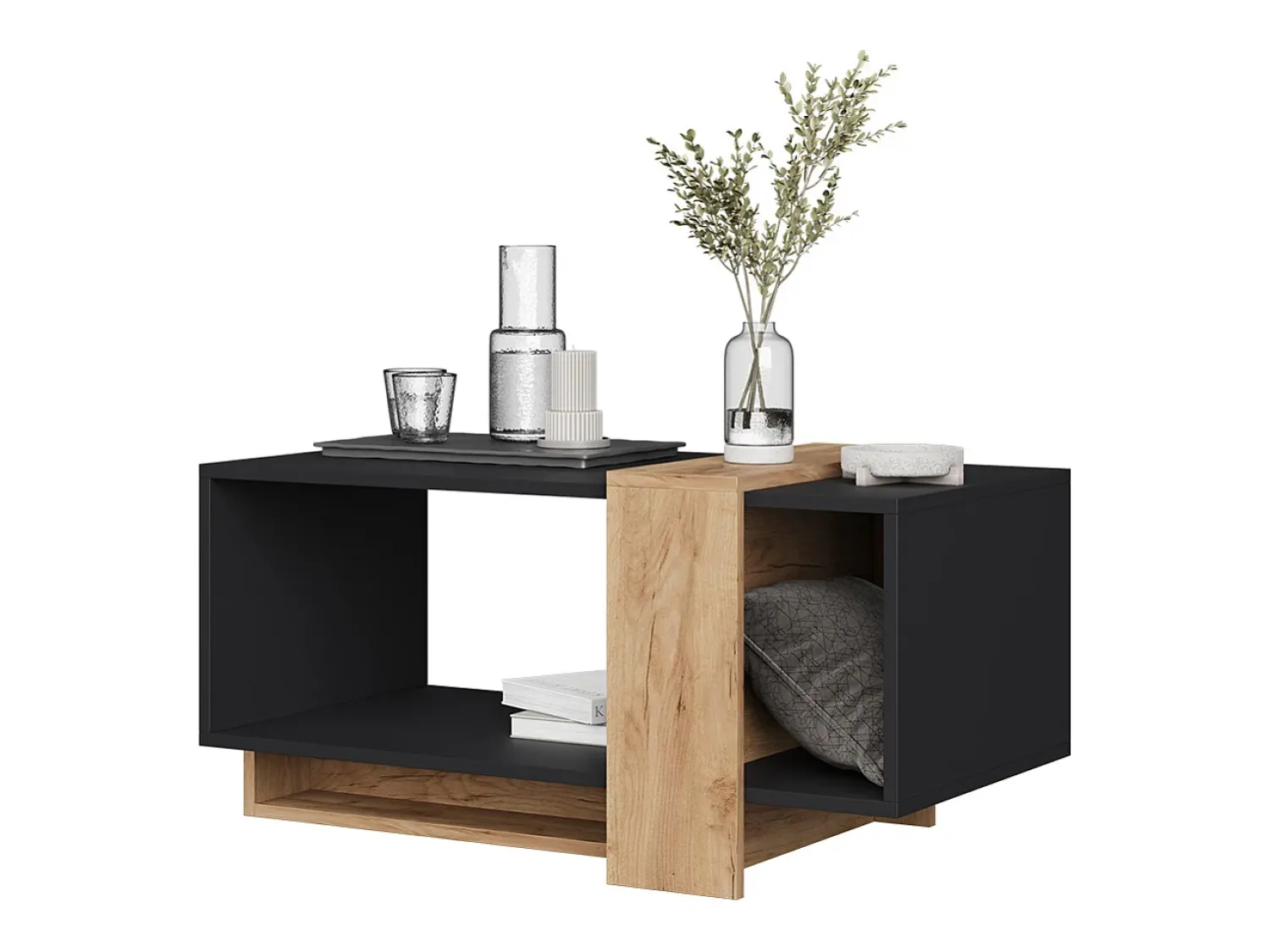 Mesa De Centro*Vicco Couchtisch carvalho antracite/goldkraft 91.8x49x45 aven Cinza antracite