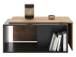 Vicco Couchtisch carvalho antracite/goldkraft 90x48x40 paul Cinza antracite