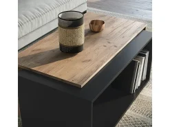 Vicco Couchtisch carvalho antracite/goldkraft 90x48x40 paul Cinza antracite