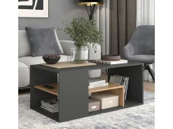 Mesa De Centro|Vicco Couchtisch carvalho antracite/goldkraft 110x59x47 edgar Cinza antracite