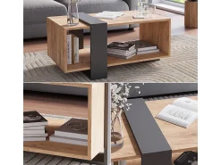Vicco Couchtisch carvalho antracite/goldkraft 91.5x52x42.1 aven^ Mesa De Centro
