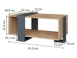 Vicco Couchtisch carvalho antracite/goldkraft 91.5x52x42.1 aven^ Mesa De Centro