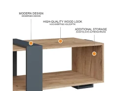 Vicco Couchtisch carvalho antracite/goldkraft 91.5x52x42.1 aven^ Mesa De Centro