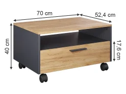 Best Vicco Couchtisch carvalho antracite/goldkraft 70x52.4x40 bibo Cinza antracite