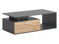 Mesa De Centro*Vicco Couchtisch carvalho antracite/goldkraft 118x59x39.8 roland Cinza antracite