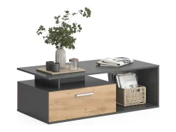 Mesa De Centro*Vicco Couchtisch carvalho antracite/goldkraft 118x59x39.8 roland Cinza antracite