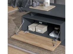 Mesa De Centro*Vicco Couchtisch carvalho antracite/goldkraft 118x59x39.8 roland Cinza antracite