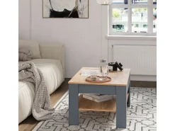 Mesa De Centro|Vicco Couchtisch carvalho antracite/goldkraft 92.2x65x48 milan Cinza antracite