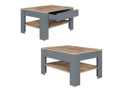Mesa De Centro|Vicco Couchtisch carvalho antracite/goldkraft 92.2x65x48 milan Cinza antracite