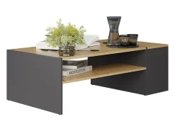 Mesa De Centro|Vicco Couchtisch carvalho artesanal/antracite 110x60x36 rubby Natural claro