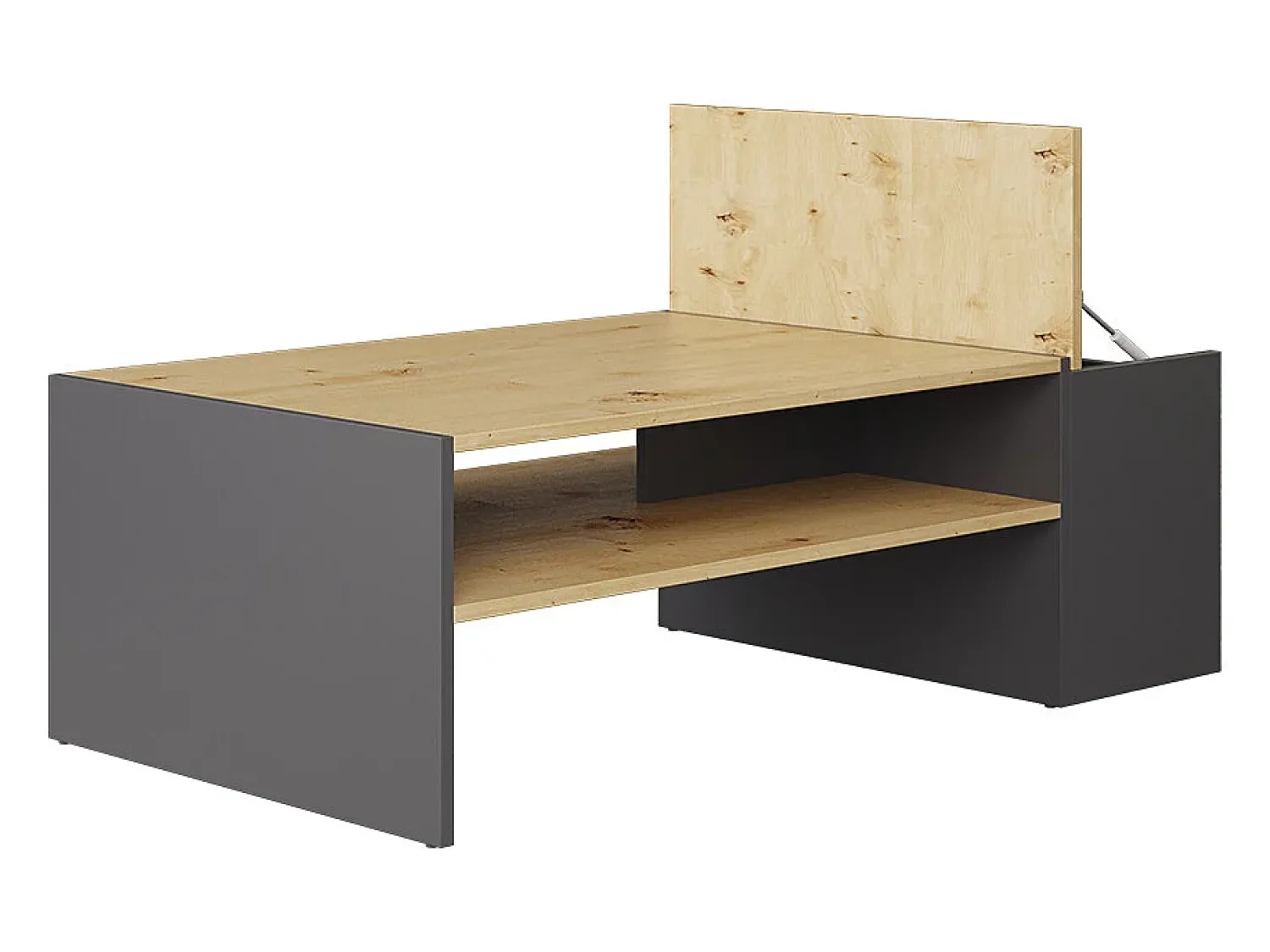 Mesa De Centro|Vicco Couchtisch carvalho artesanal/antracite 110x60x36 rubby Natural claro