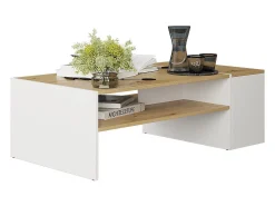 Mesa De Centro|Vicco Couchtisch carvalho artesanal/branco 110x60x36 rubby Natural claro
