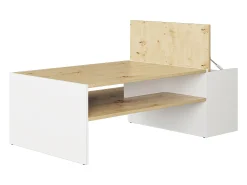 Mesa De Centro|Vicco Couchtisch carvalho artesanal/branco 110x60x36 rubby Natural claro