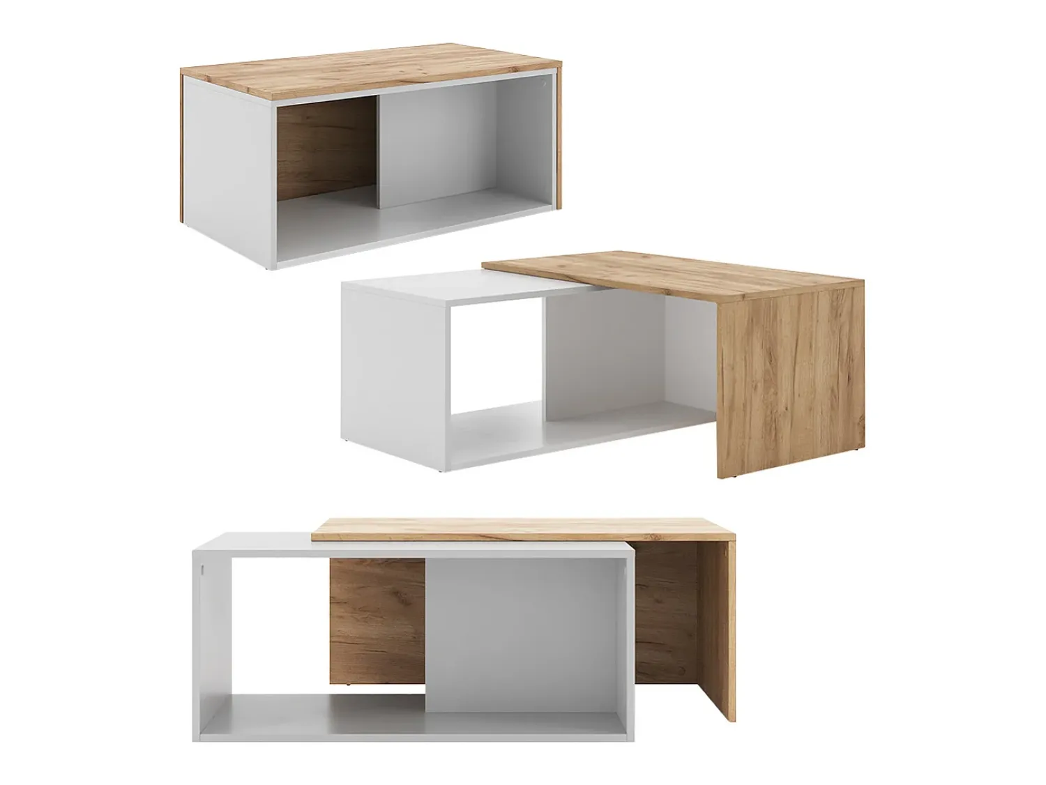 Clearance Vicco Couchtisch carvalho branco/dourado 90x48x40 paul Natural escuro