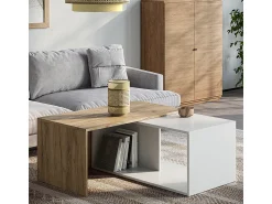 Clearance Vicco Couchtisch carvalho branco/dourado 90x48x40 paul Natural escuro