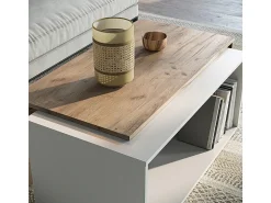 Clearance Vicco Couchtisch carvalho branco/dourado 90x48x40 paul Natural escuro