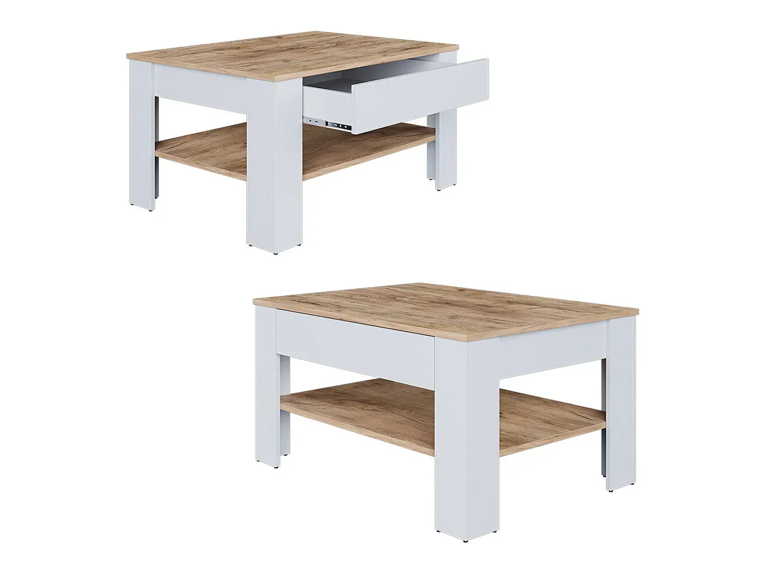 Vicco Couchtisch carvalho branco/dourado 92.2x65x48 milan^ Mesa De Centro