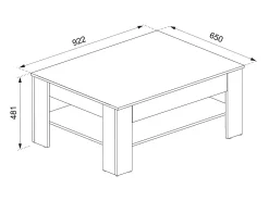 Vicco Couchtisch carvalho branco/dourado 92.2x65x48 milan^ Mesa De Centro
