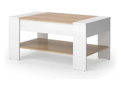 Mesa De Centro*Vicco Couchtisch carvalho branco/dourado 99.6x58.8x48.2 august Natural escuro
