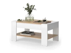 Mesa De Centro*Vicco Couchtisch carvalho branco/dourado 99.6x58.8x48.2 august Natural escuro