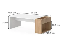Vicco Couchtisch carvalho branco/dourado 95x49.4x34 chris^ Mesa De Centro