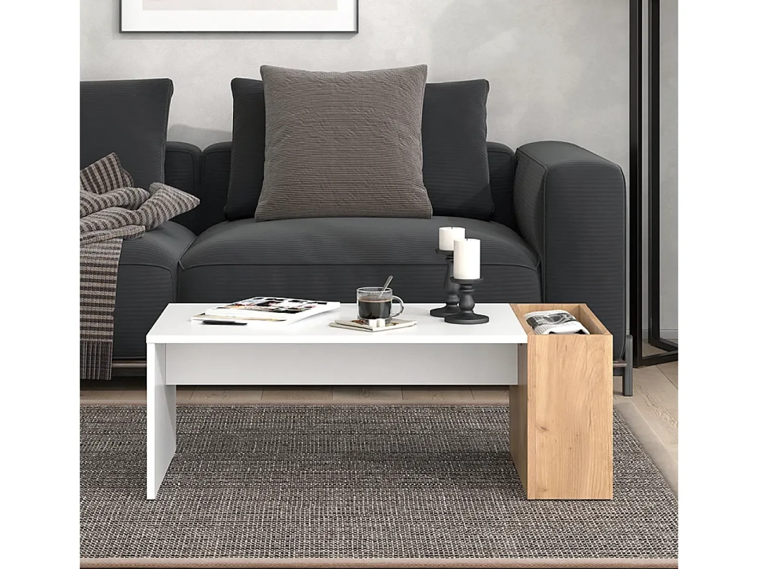 Vicco Couchtisch carvalho branco/dourado 95x49.4x34 chris^ Mesa De Centro