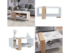 Mesa De Centro|Vicco Couchtisch carvalho branco/dourado 91.5x52x42.1 aven Natural escuro