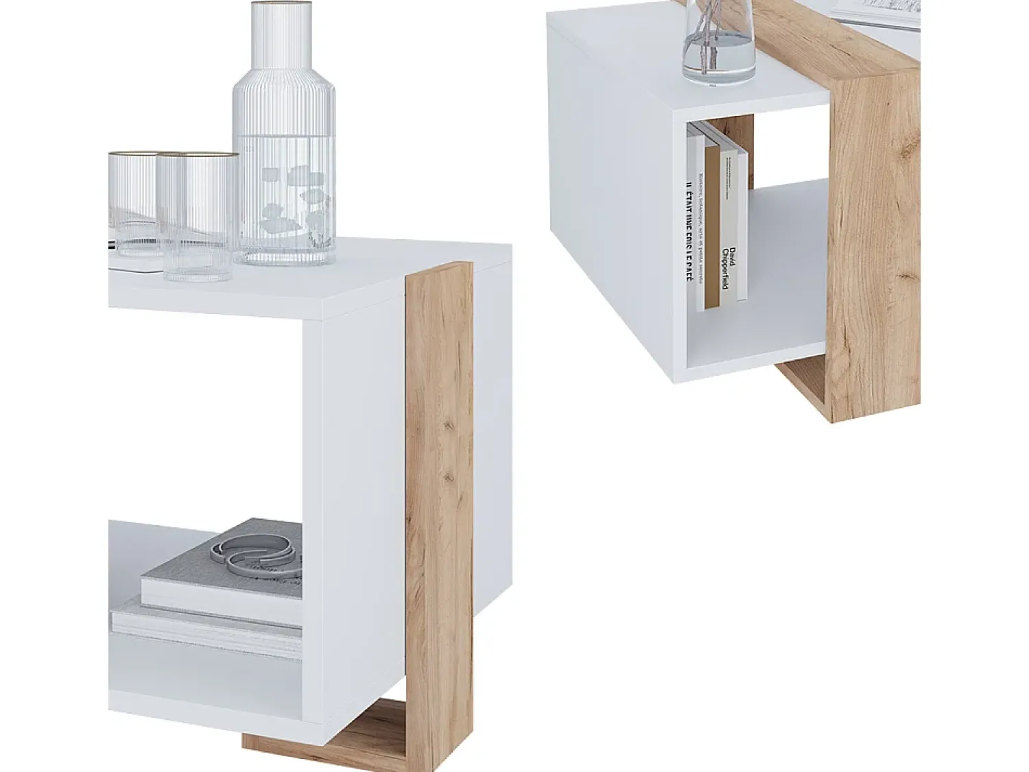 Mesa De Centro|Vicco Couchtisch carvalho branco/dourado 91.5x52x42.1 aven Natural escuro
