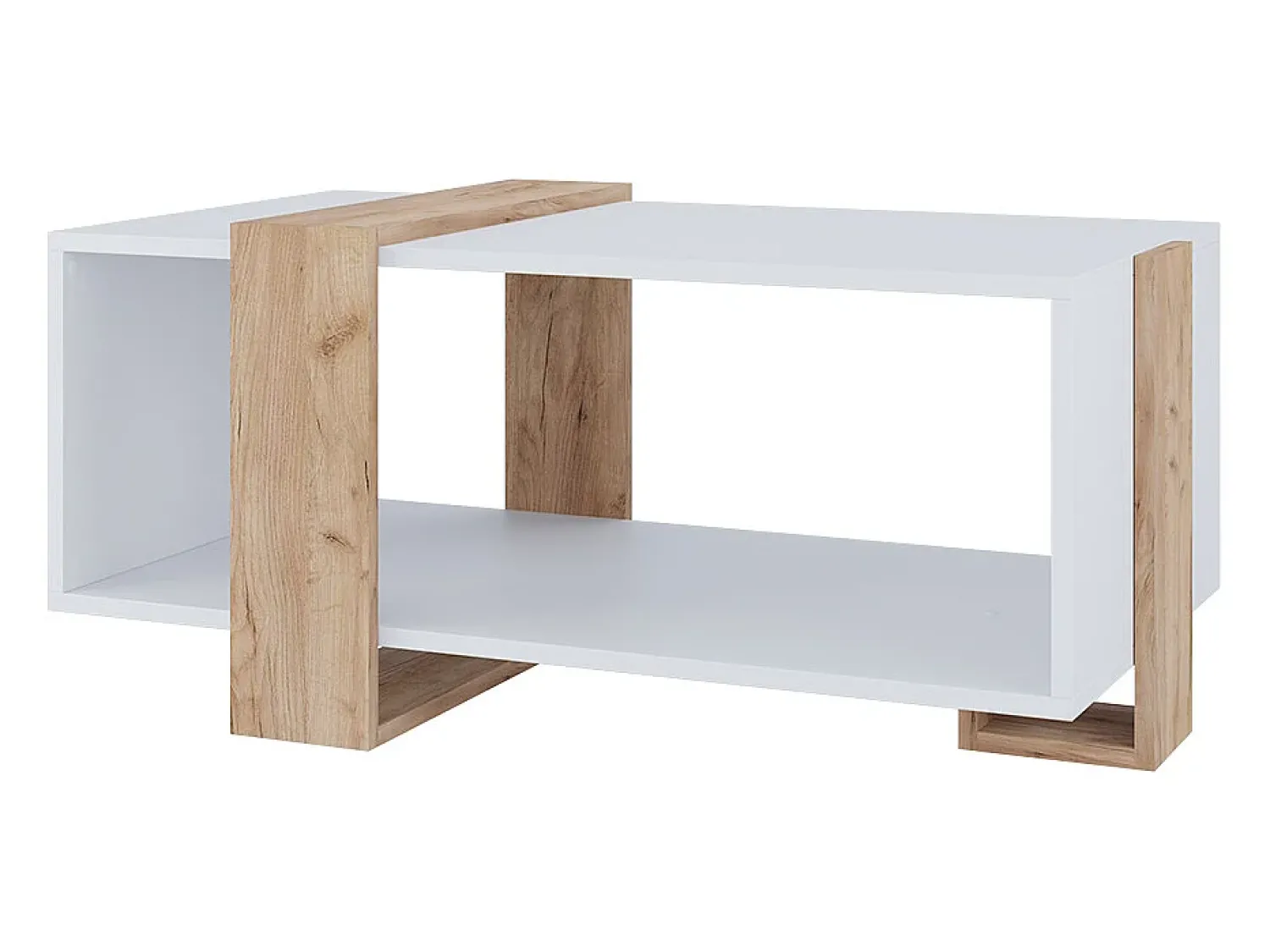 Mesa De Centro|Vicco Couchtisch carvalho branco/dourado 91.5x52x42.1 aven Natural escuro