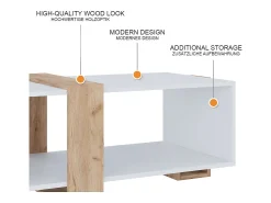 Mesa De Centro|Vicco Couchtisch carvalho branco/dourado 91.5x52x42.1 aven Natural escuro