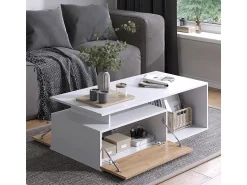 Mesa De Centro*Vicco Couchtisch carvalho branco/dourado 118x59x39.8 roland Natural escuro