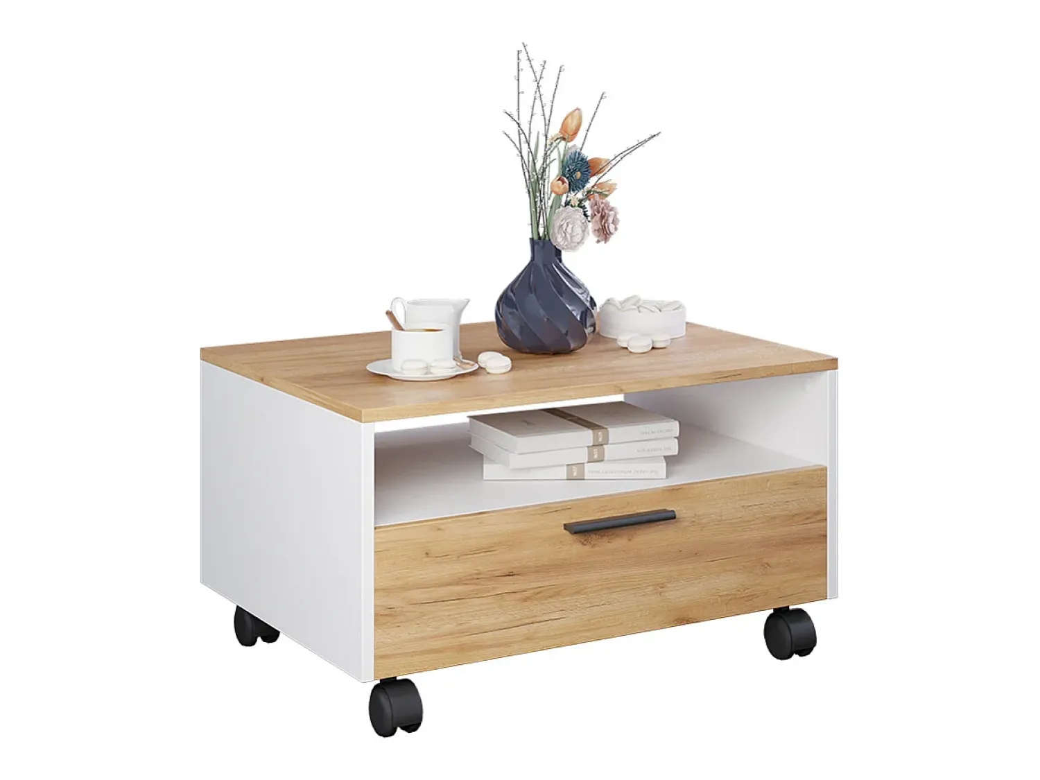Hot Vicco Couchtisch carvalho branco/dourado 70x52.4x40 bibo Natural escuro