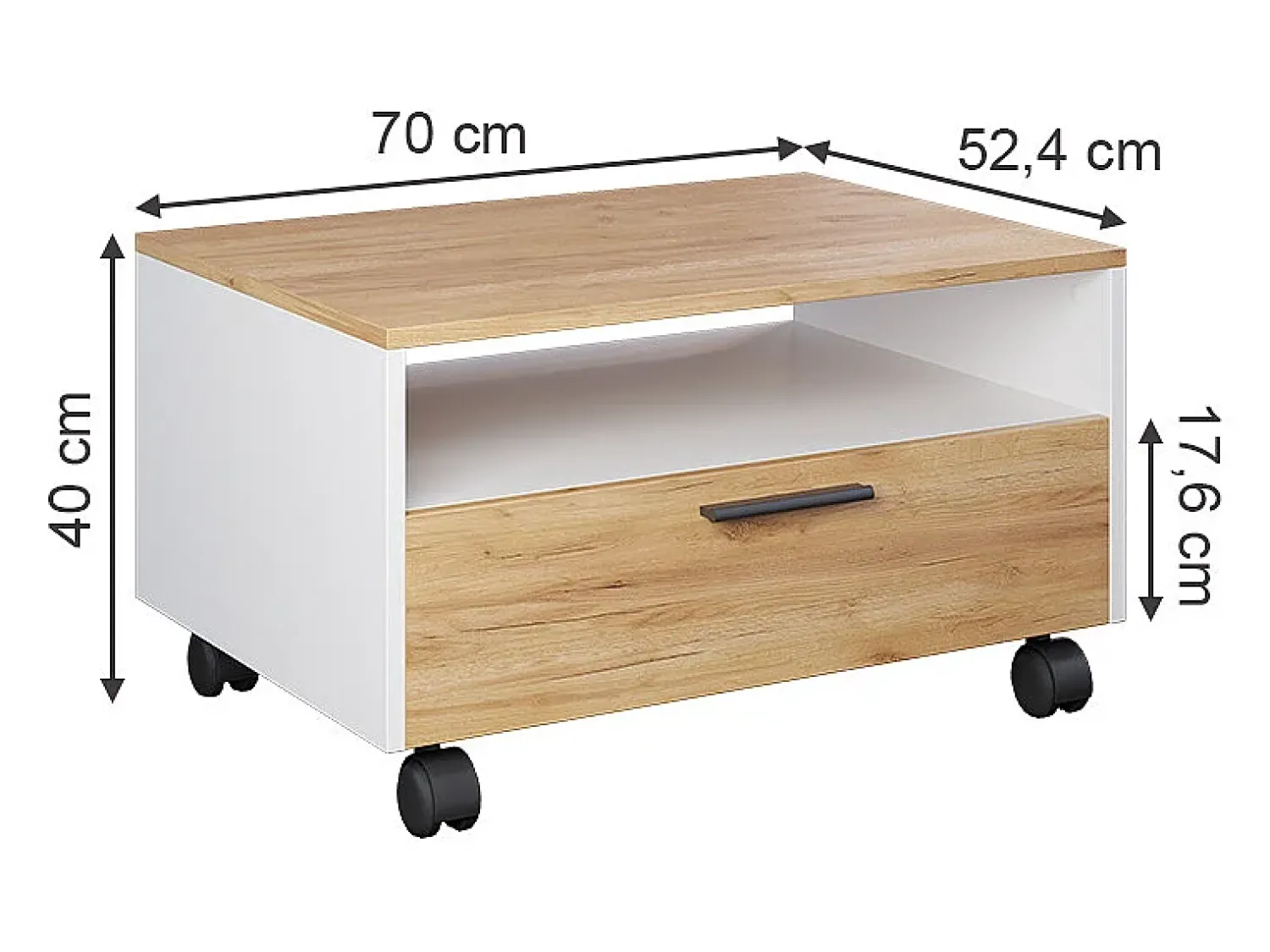 Hot Vicco Couchtisch carvalho branco/dourado 70x52.4x40 bibo Natural escuro