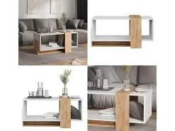 Mesa De Centro|Vicco Couchtisch carvalho branco/dourado 91.8x49x45 aven Natural escuro