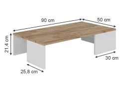 Best Vicco Couchtisch carvalho branco/dourado 90x50x21.4 hardi Natural escuro
